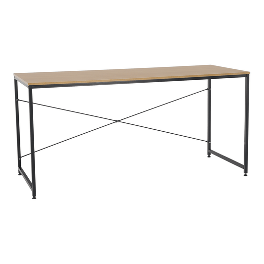 Birou, stejar / negru, 150x60 cm, MELLORA