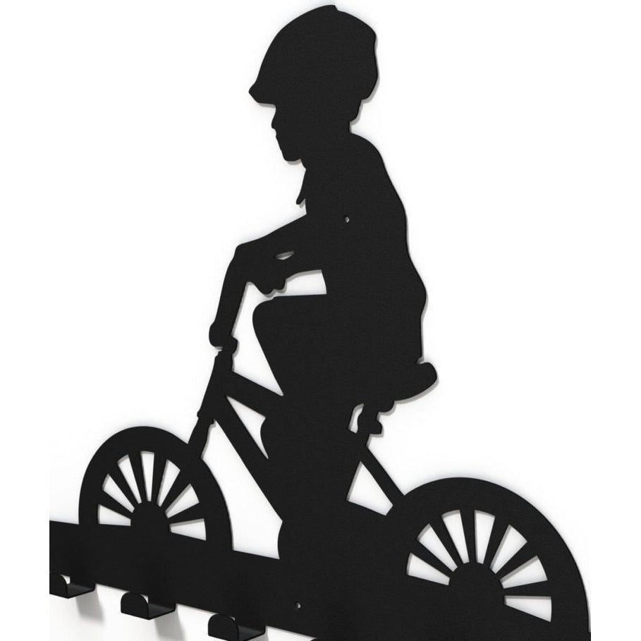 Cuier metalic Baietel pe bicicleta