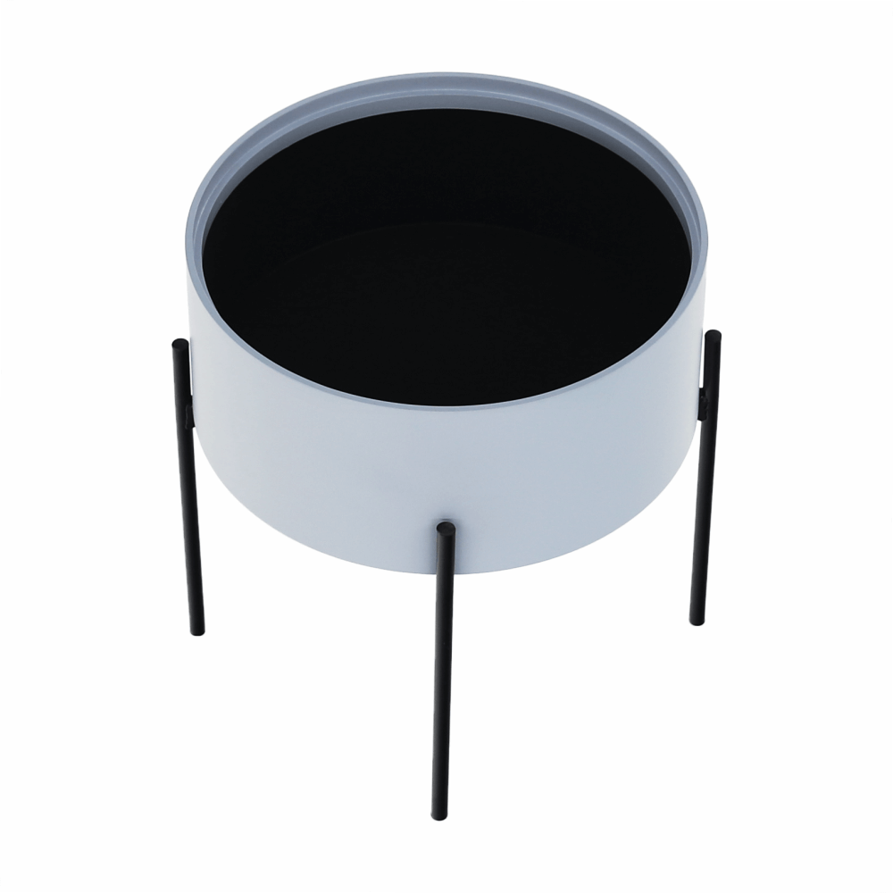 Taburet cu spaţiu de depozitare, gri/natural/negru, MOSAI