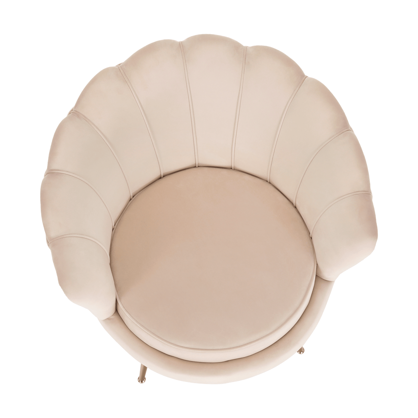 Fotoliu în stil Art-deco, catifea Velvet bej/crom auriu, NOBLIN