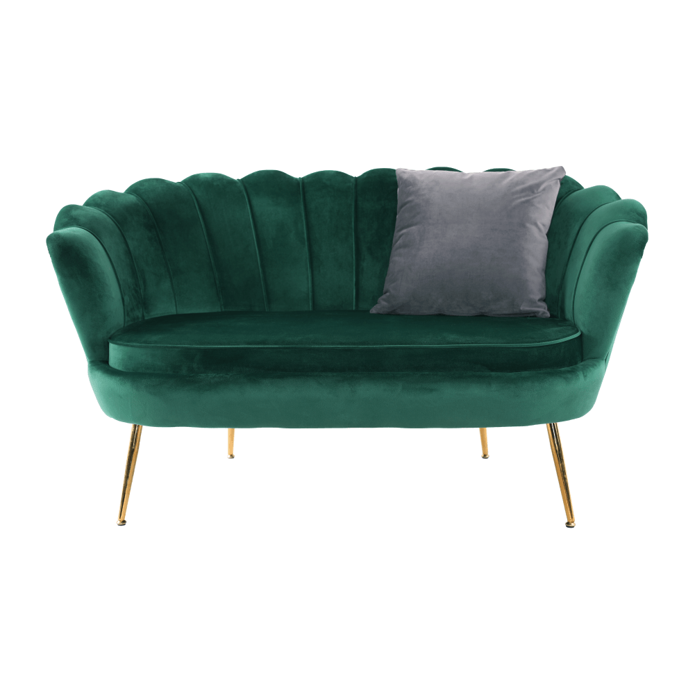Bancă în stil Art-deco, catifea Velvet smarald/crom auriu, NOBLIN