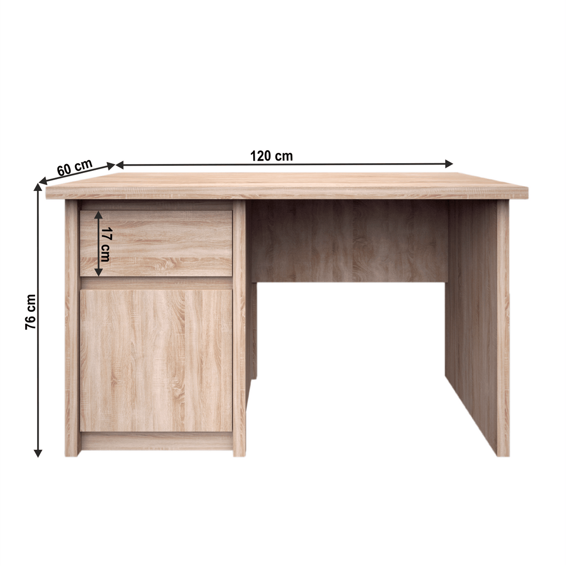 Masă PC TYP 12, PAL melaminat, stejar sonoma, NORTY