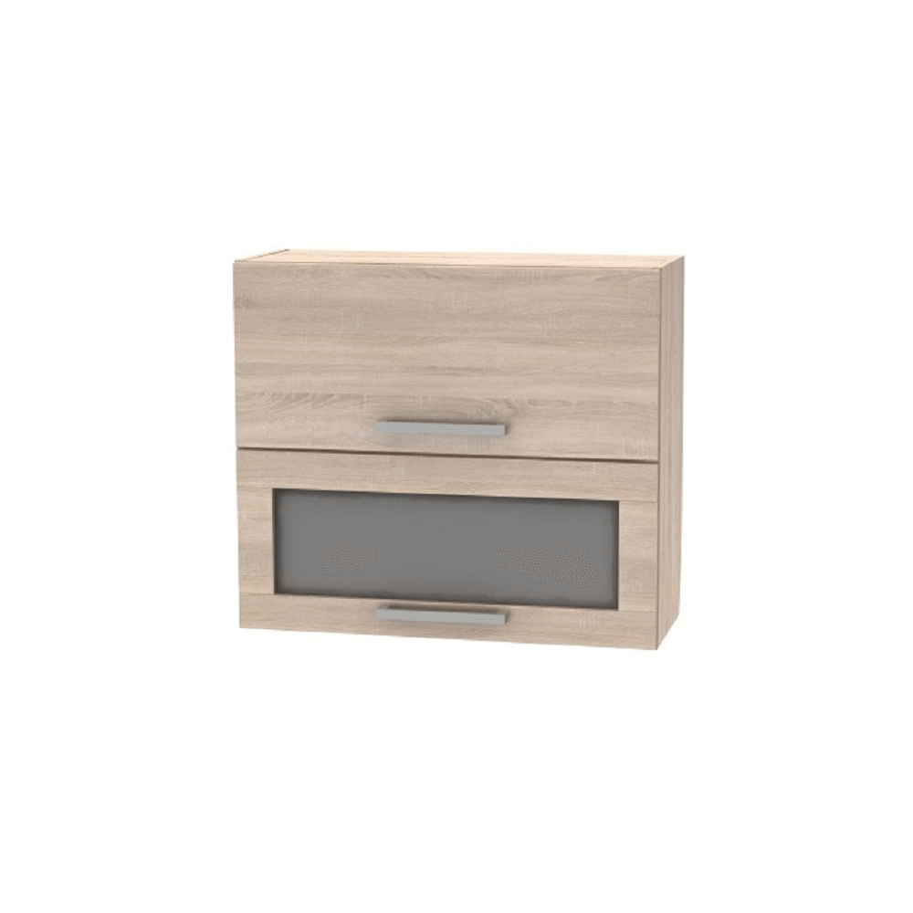 Cabinet superior batant cu sticlă 2DV, stejar sonoma, NOVA PLUS NOPL-016-OH