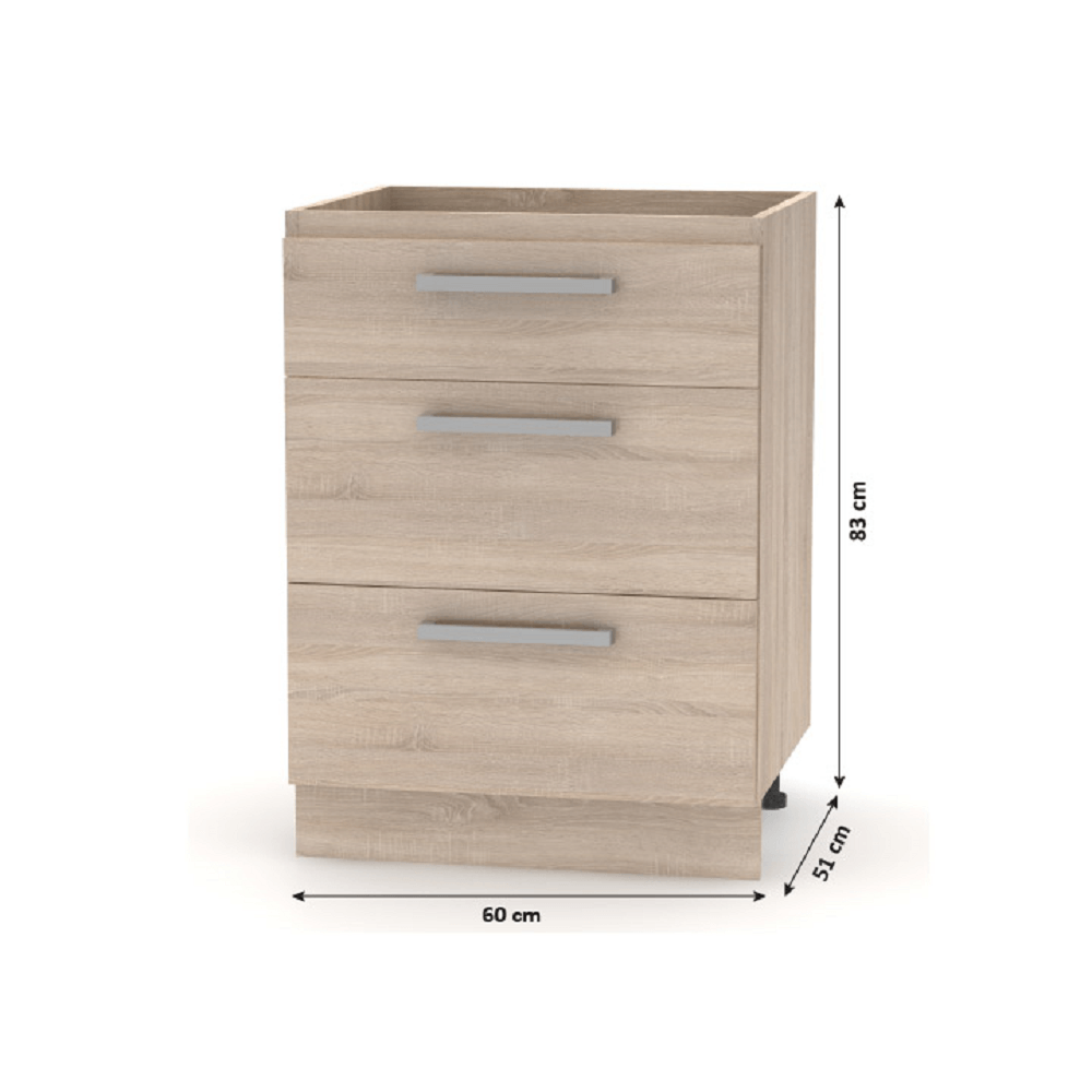 Ansamblu de bucătărie 2,4 m, stejar sonoma/alb, NOVA PLUS
