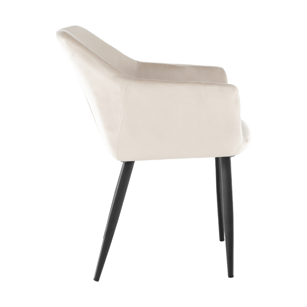 Scaun, material bej / picioare negre, ODOVEL