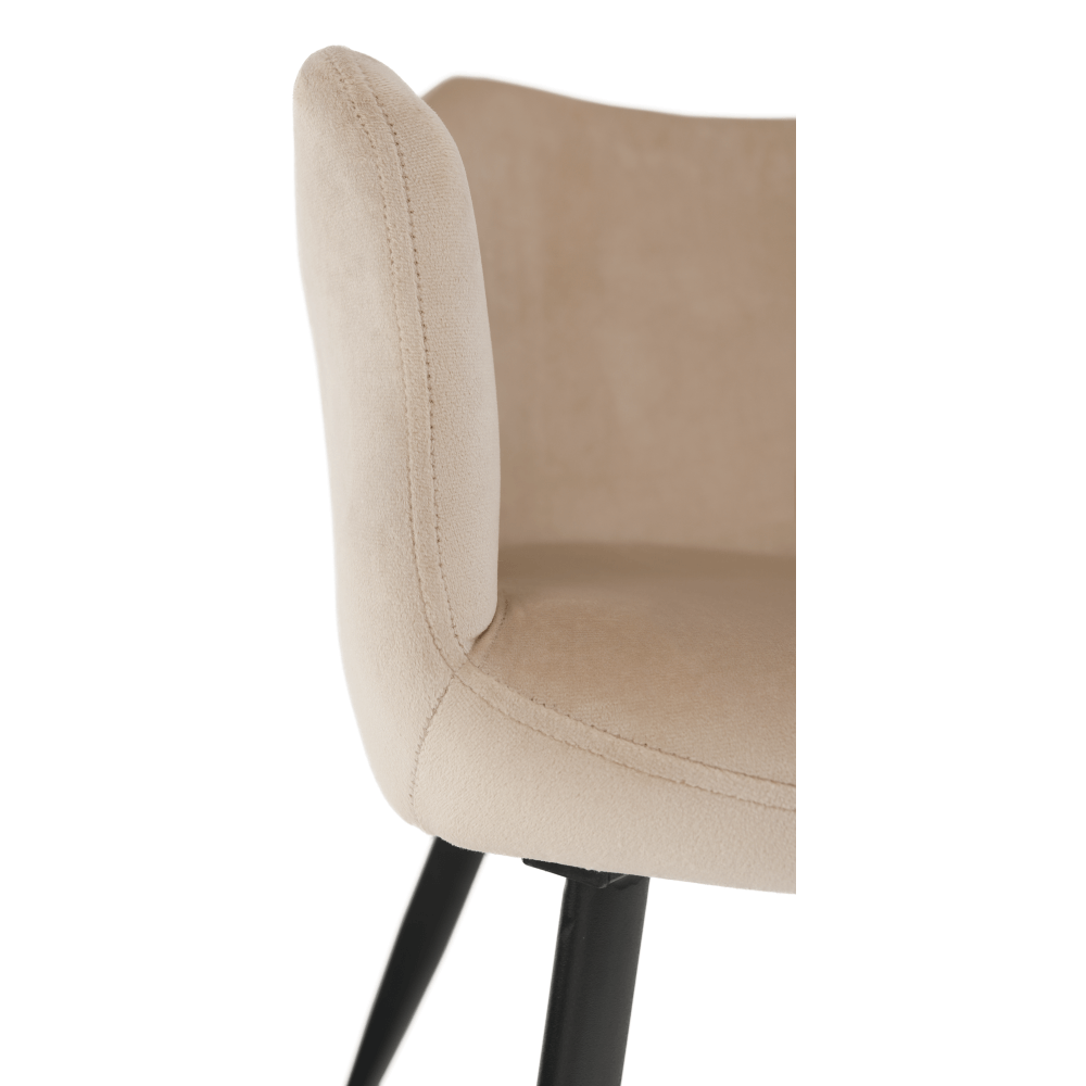 Scaun, material bej / picioare negre, ODOVEL