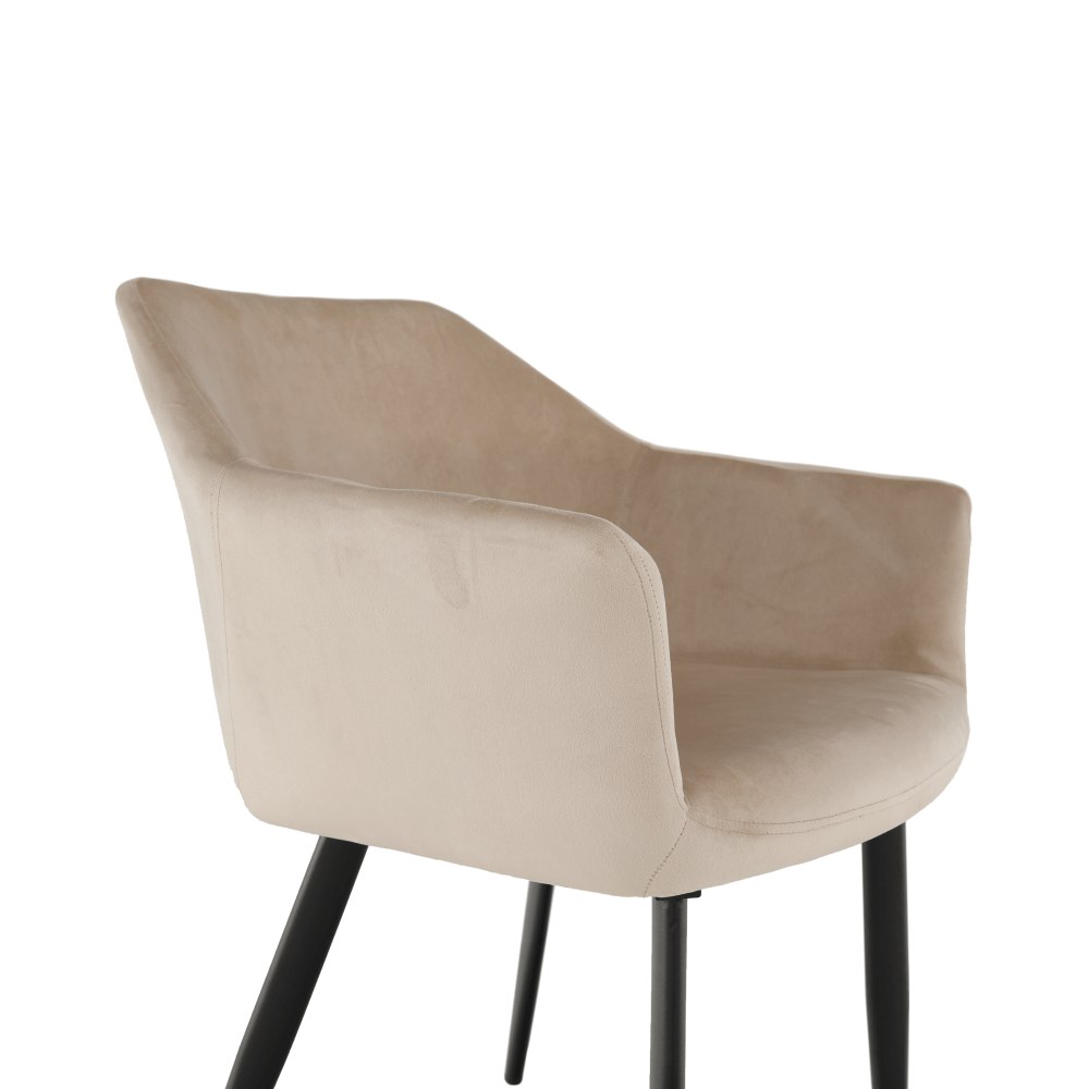 Scaun, material bej / picioare negre, ODOVEL