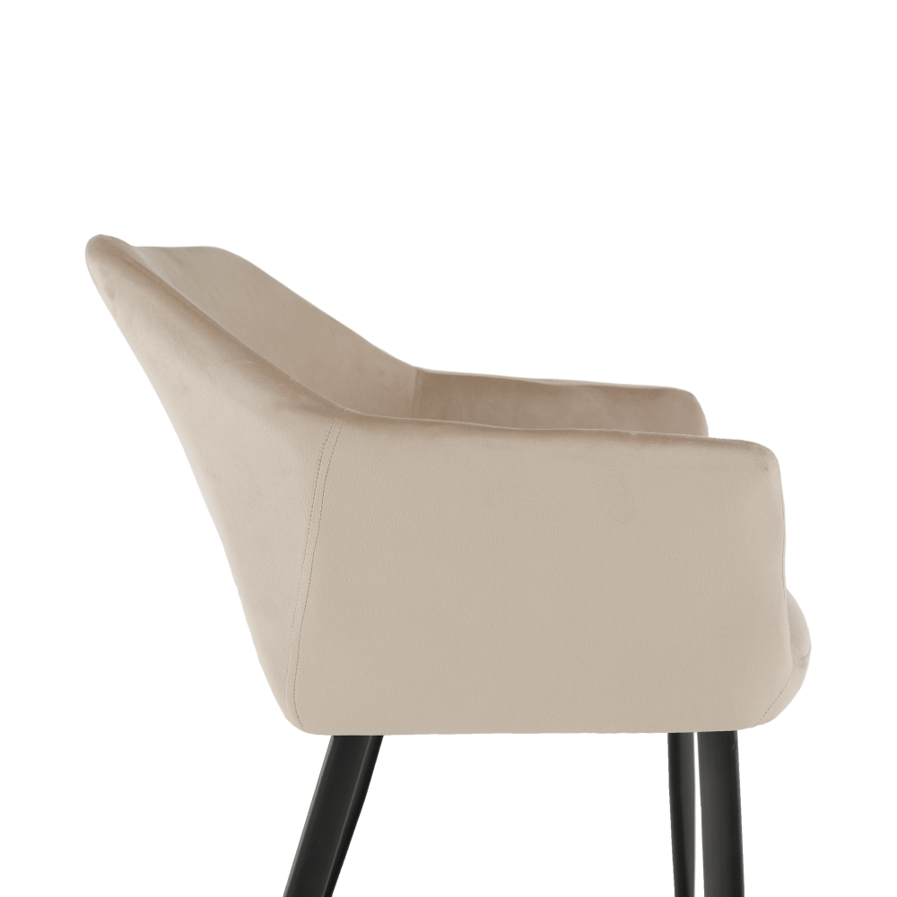 Scaun, material bej / picioare negre, ODOVEL