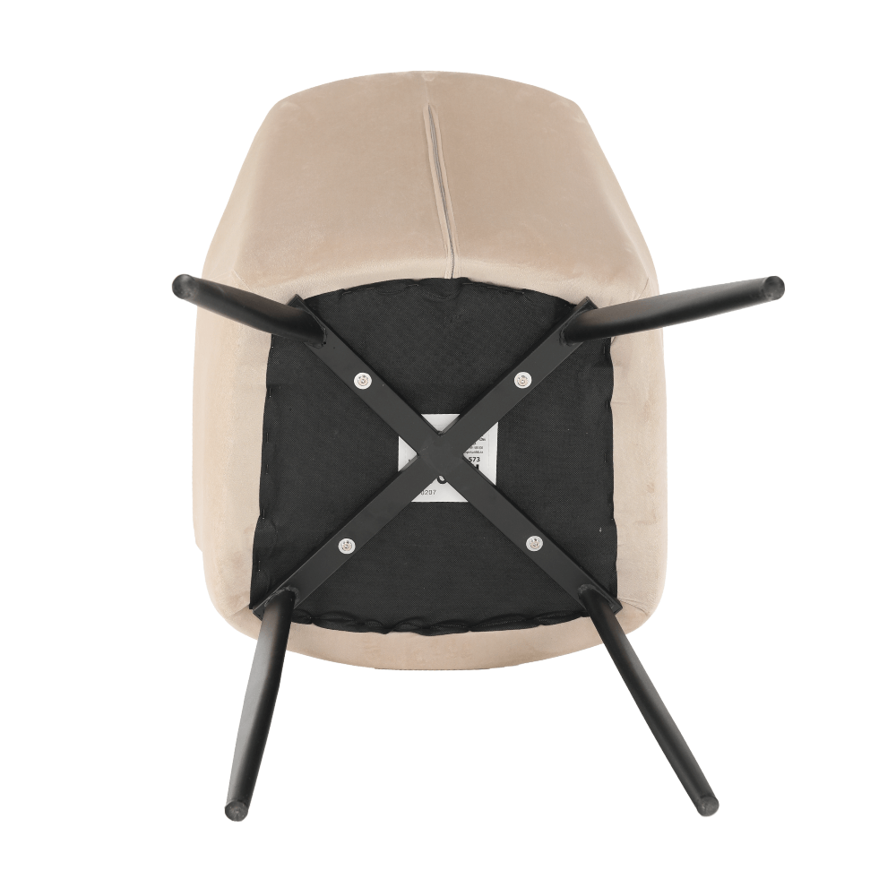 Scaun, material bej / picioare negre, ODOVEL