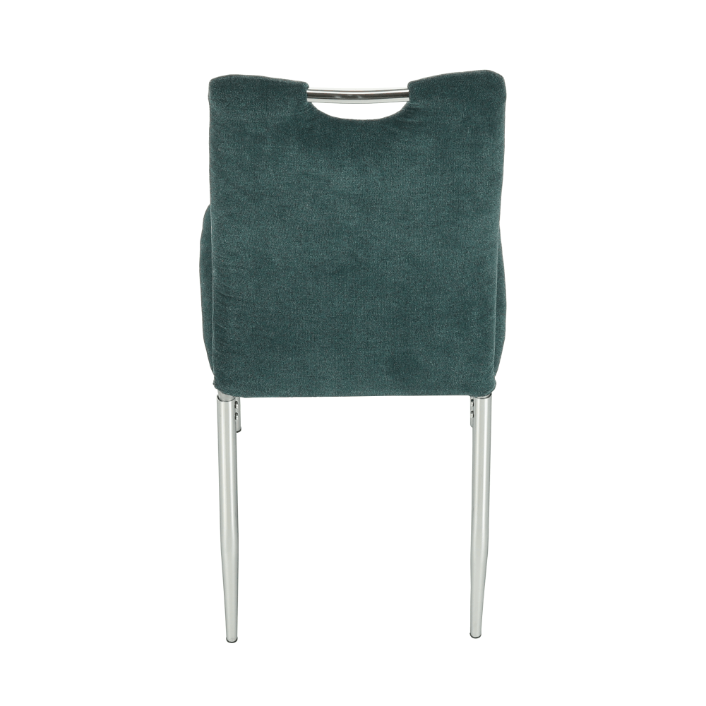 Scaun bucătărie, material textil azur/crom, OLIVA NEW