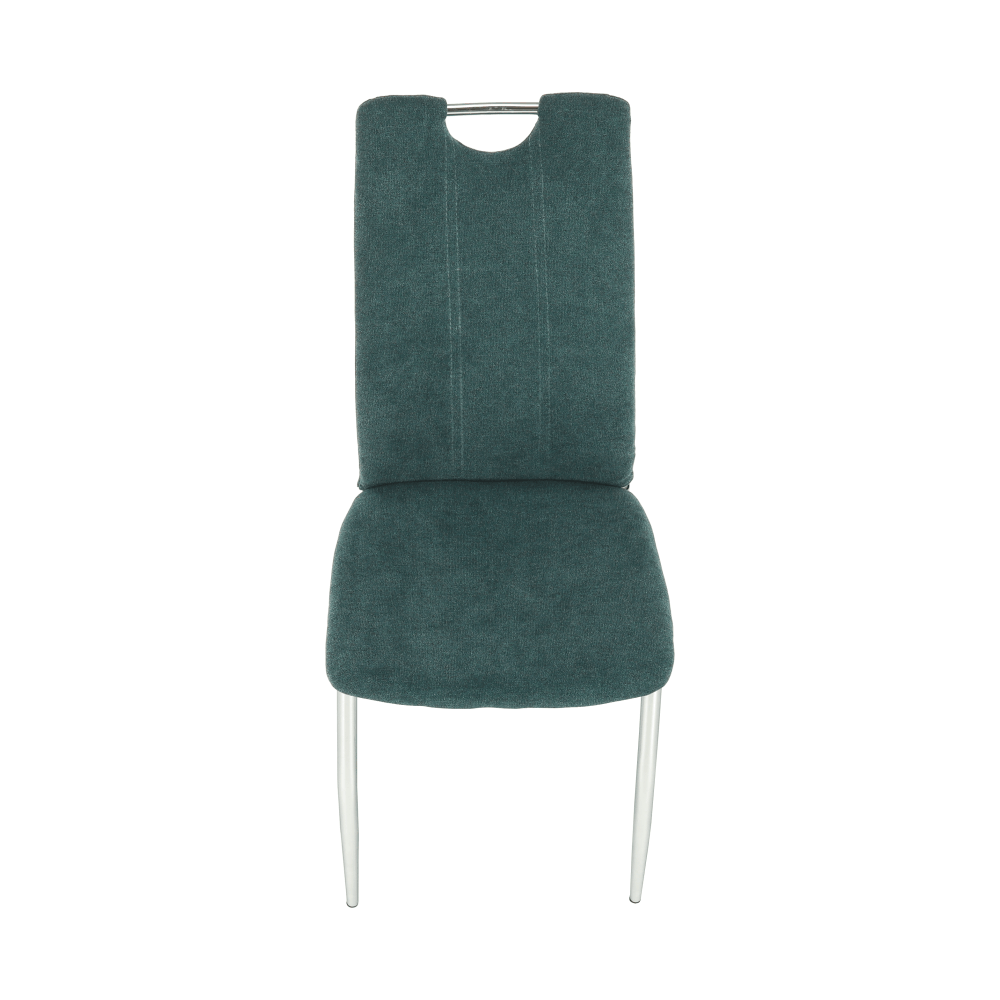 Scaun bucătărie, material textil azur/crom, OLIVA NEW