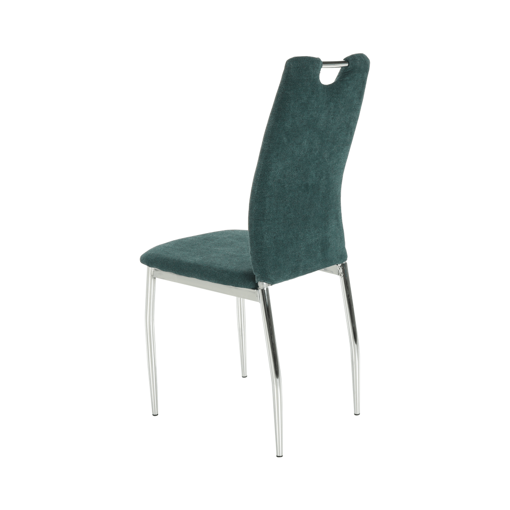 Scaun bucătărie, material textil azur/crom, OLIVA NEW