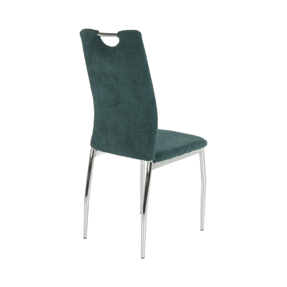 Scaun bucătărie, material textil azur/crom, OLIVA NEW
