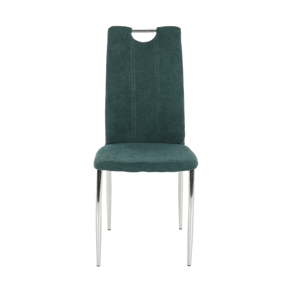 Scaun bucătărie, material textil azur/crom, OLIVA NEW