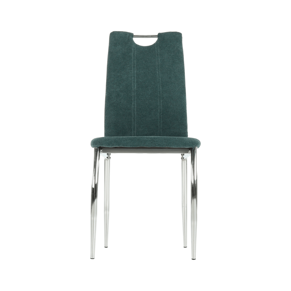 Scaun bucătărie, material textil azur/crom, OLIVA NEW
