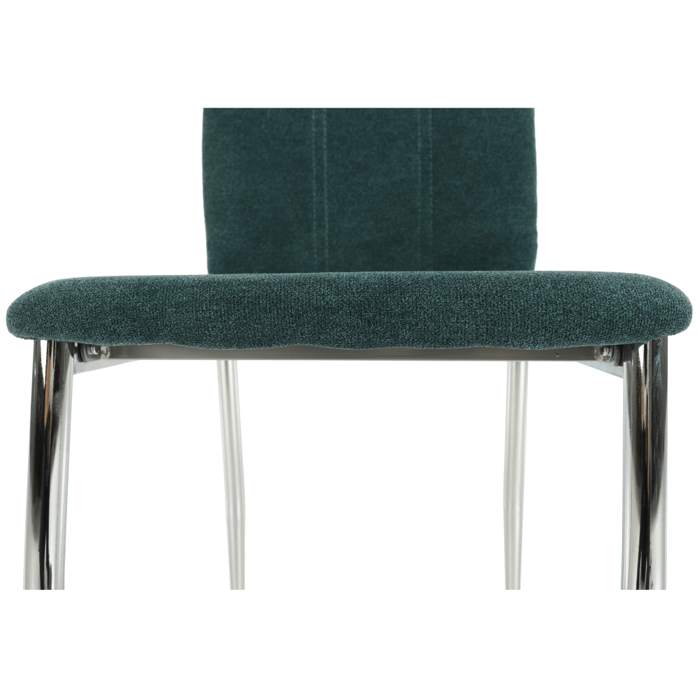 Scaun bucătărie, material textil azur/crom, OLIVA NEW