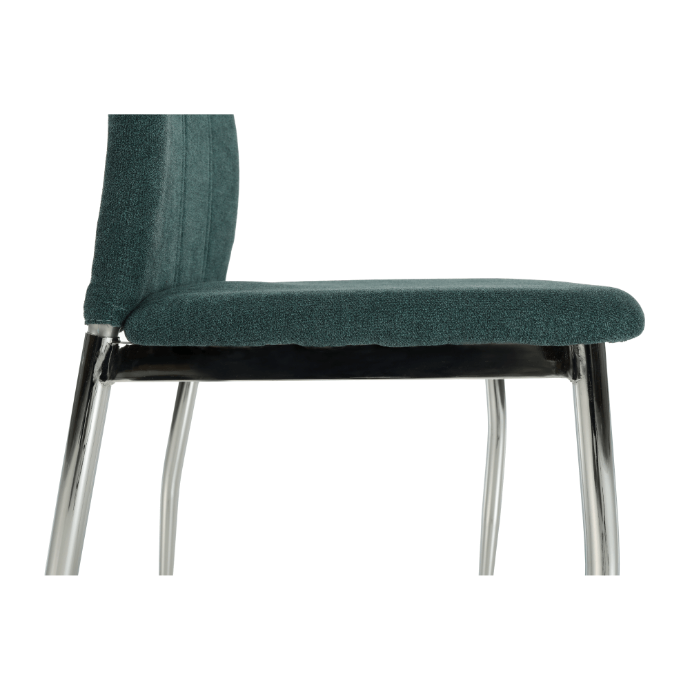 Scaun bucătărie, material textil azur/crom, OLIVA NEW