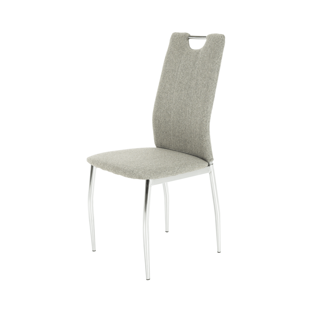 Scaun bucătărie, material textil bej/crom, OLIVA NEW