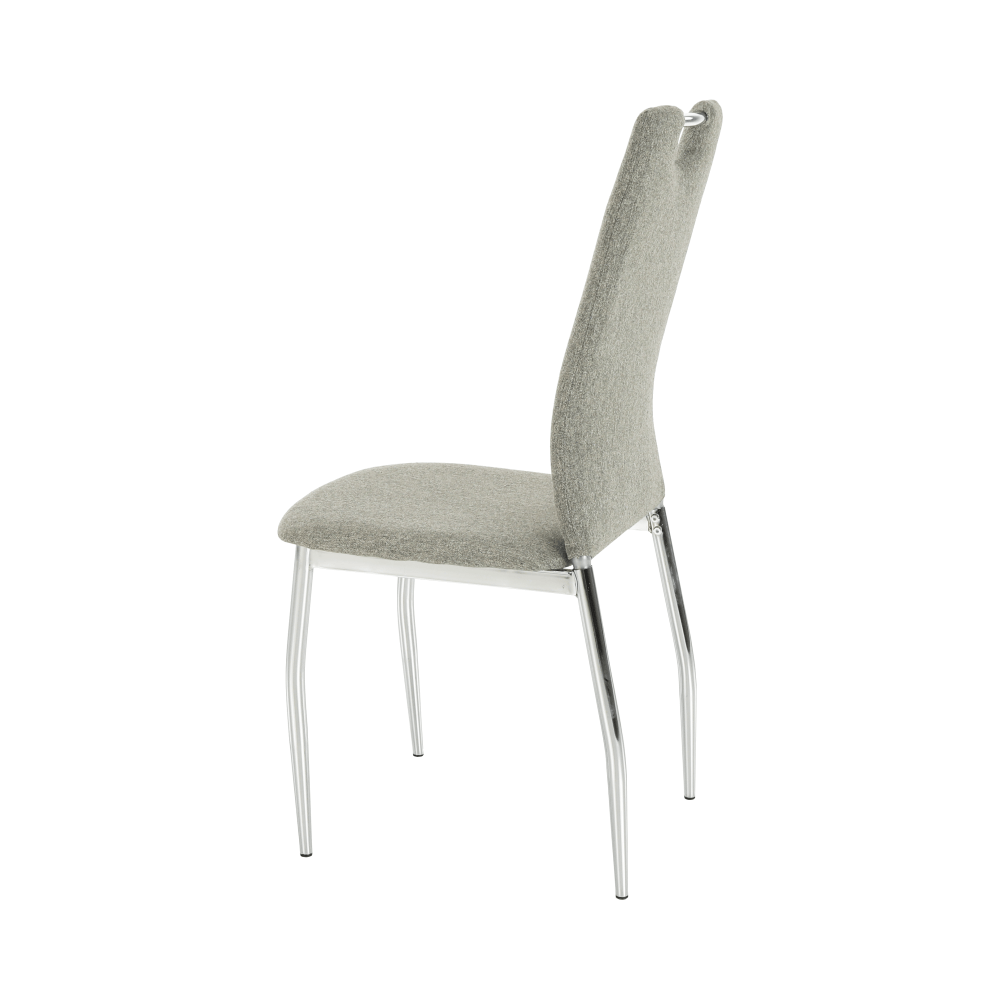 Scaun bucătărie, material textil bej/crom, OLIVA NEW