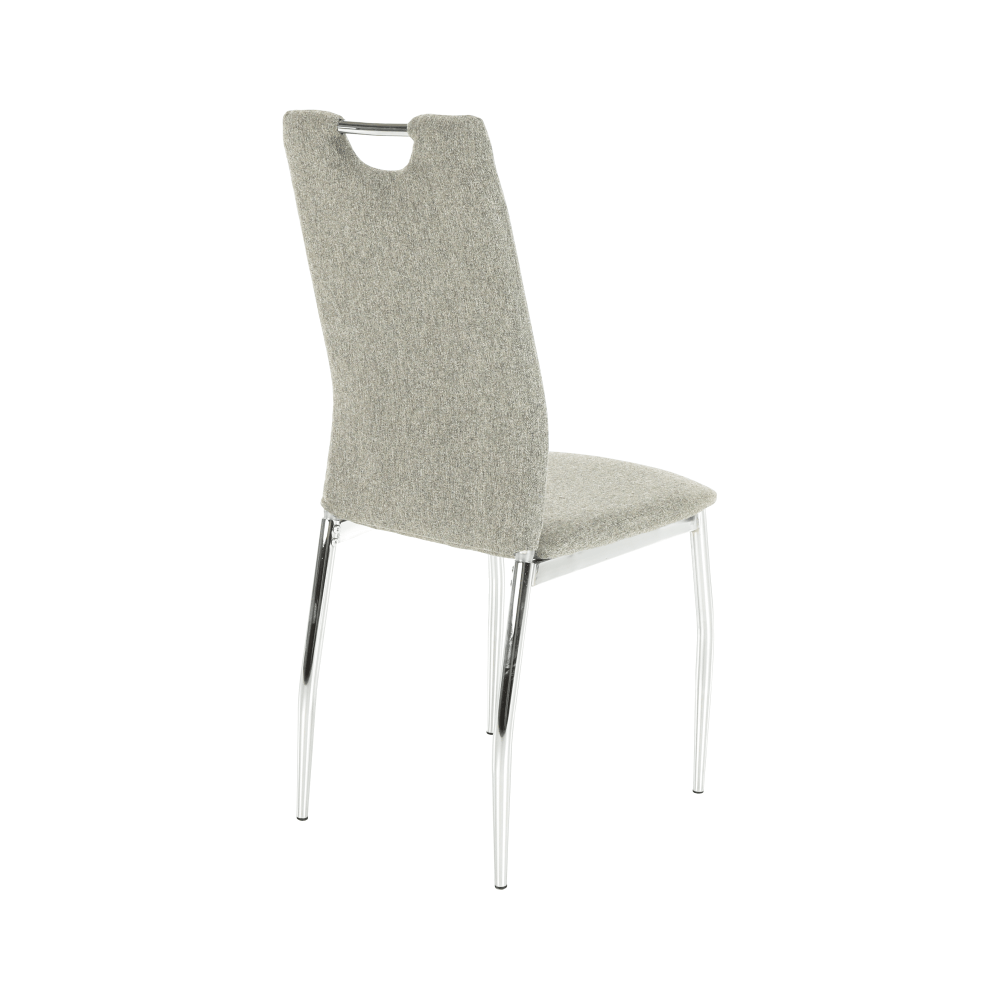 Scaun bucătărie, material textil bej/crom, OLIVA NEW