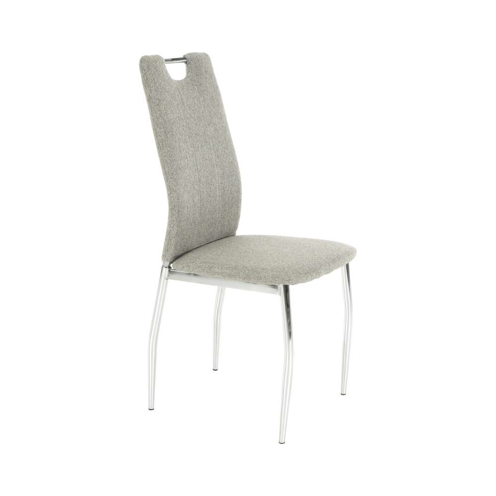Scaun bucătărie, material textil bej/crom, OLIVA NEW
