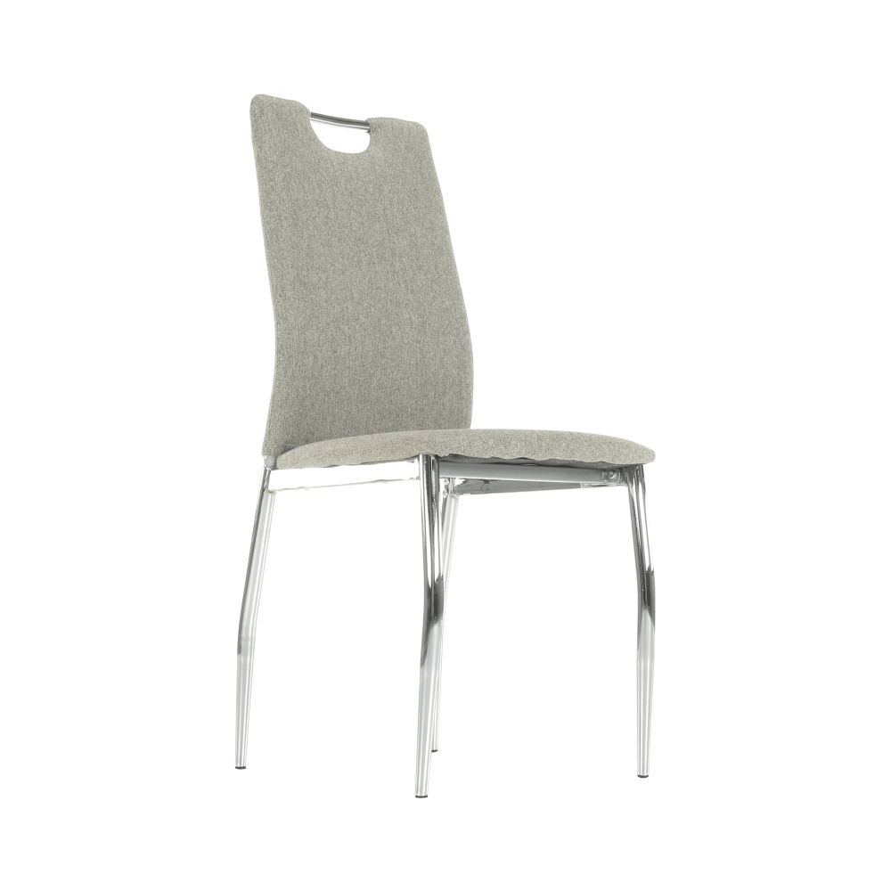 Scaun bucătărie, material textil bej/crom, OLIVA NEW