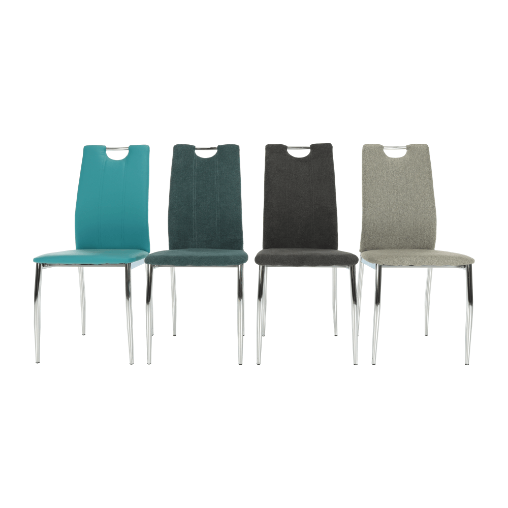 Scaun bucătărie, material textil bej/crom, OLIVA NEW