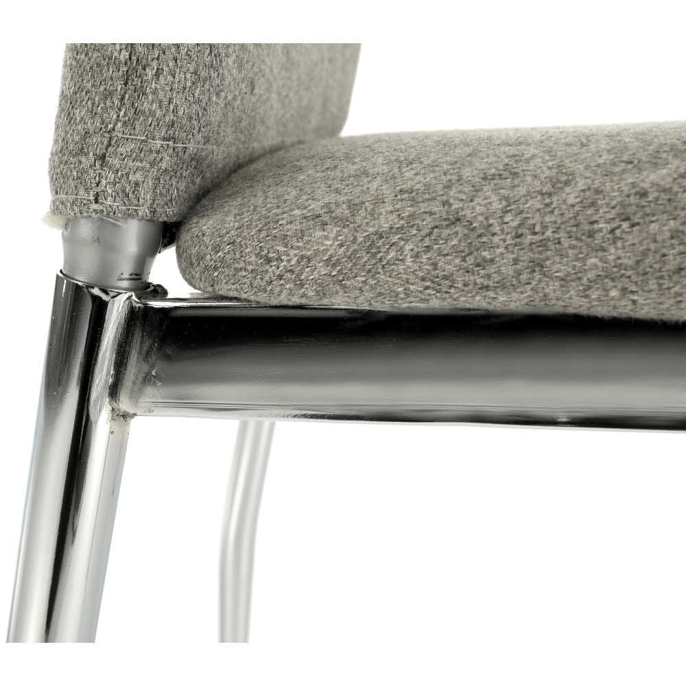 Scaun bucătărie, material textil bej/crom, OLIVA NEW