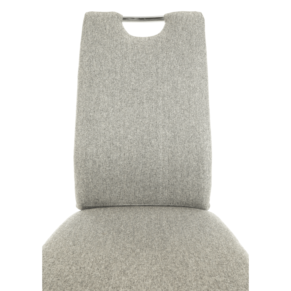 Scaun bucătărie, material textil bej/crom, OLIVA NEW
