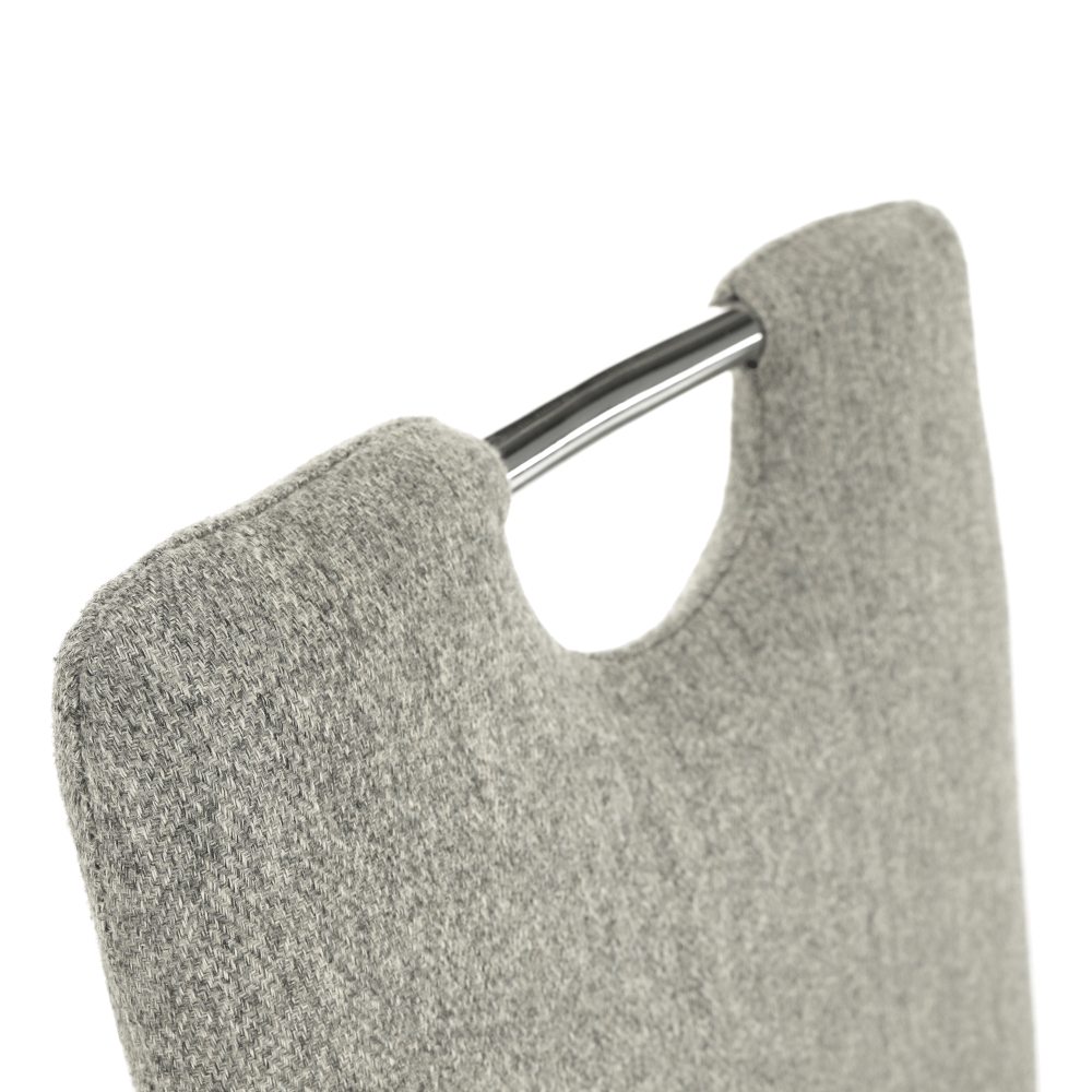 Scaun bucătărie, material textil bej/crom, OLIVA NEW