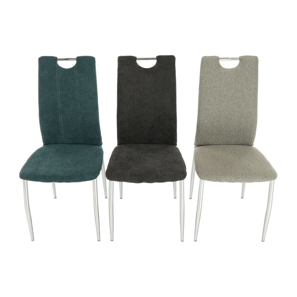 Scaun bucătărie, material textil bej/crom, OLIVA NEW