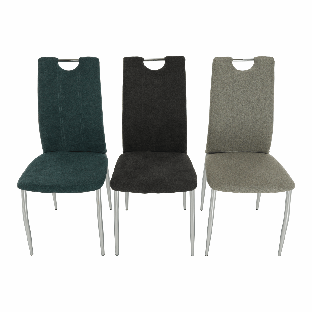 Scaun dining, textil gri maro/crom, OLIVA NEW