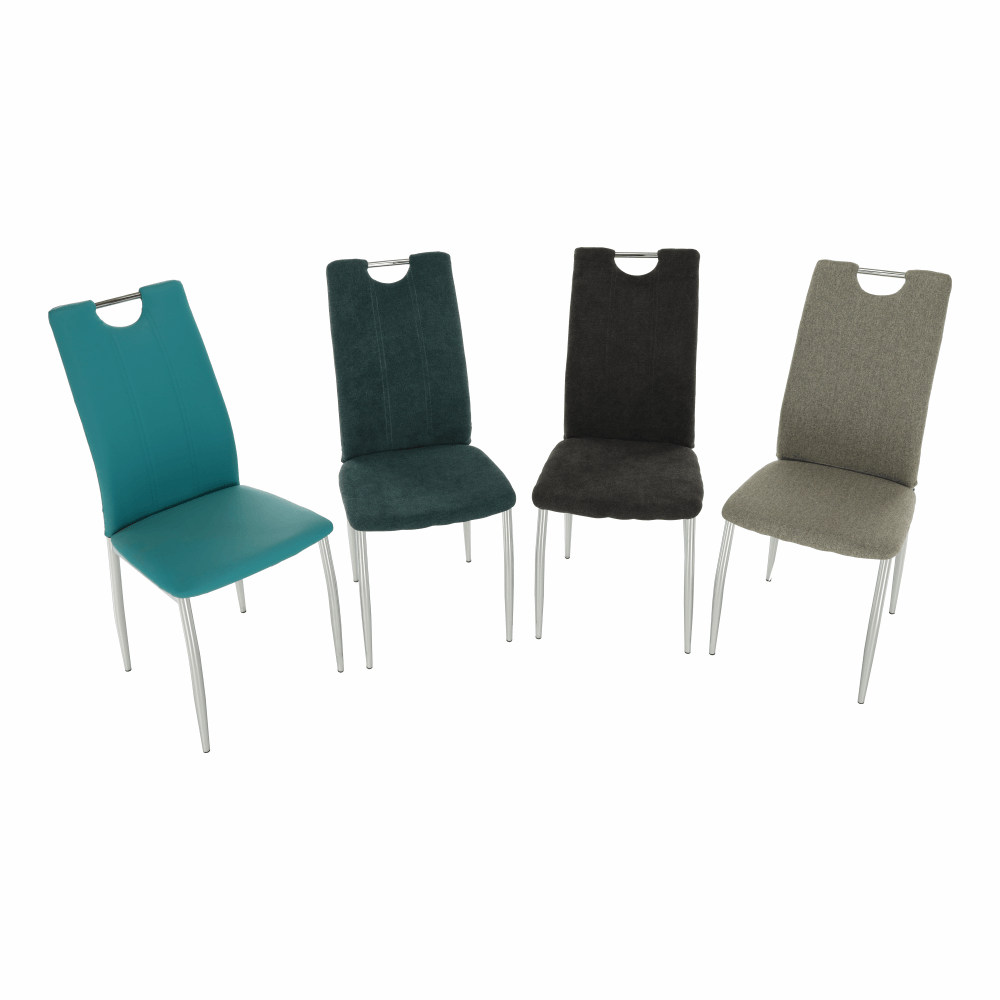 Scaun dining, textil gri maro/crom, OLIVA NEW