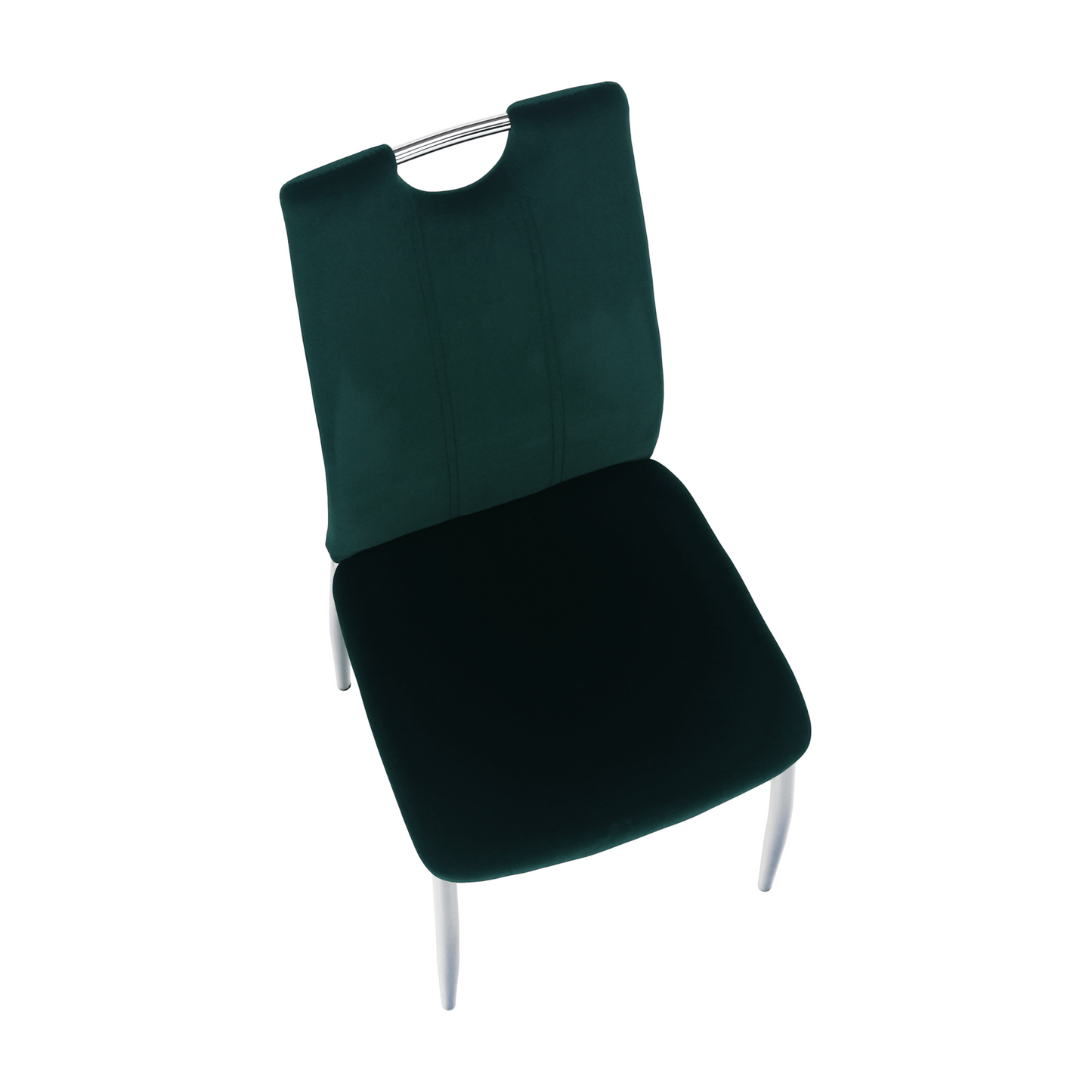 Scaun de masă, ţesătură de catifea smarald / crom, OLIVA NEW