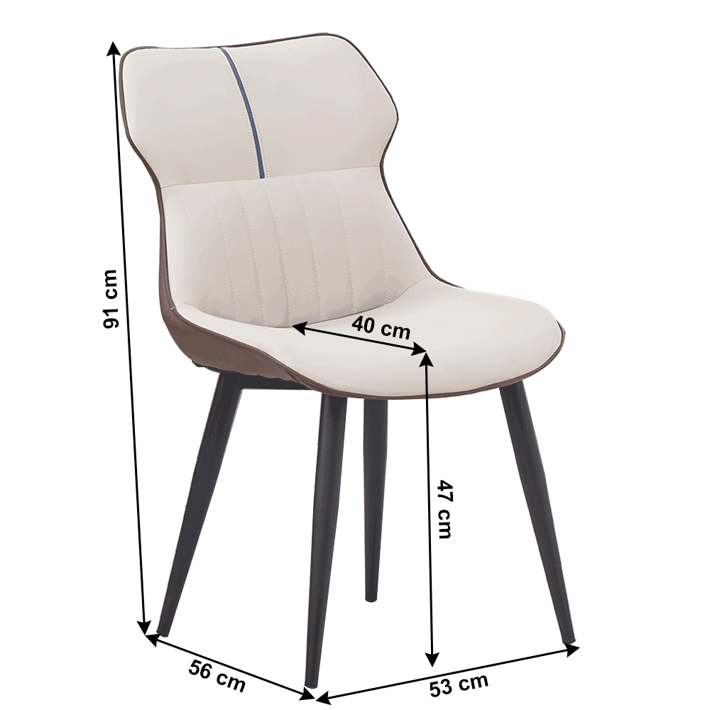 Scaun de luat masa, piele ecologică, bej / maro, OSTELA