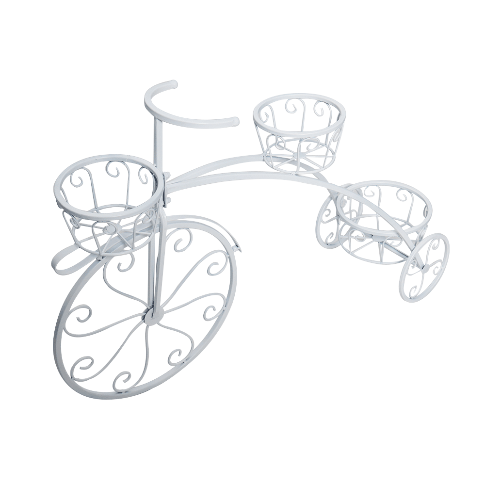 Ghiveci RETRO în formă de bicicletă, alb, PAVAR