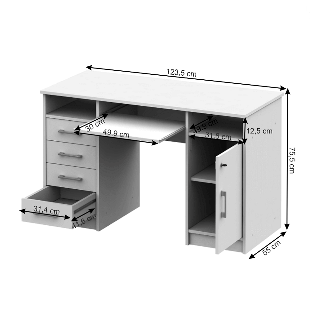 masă PC, alb, B9 NEW