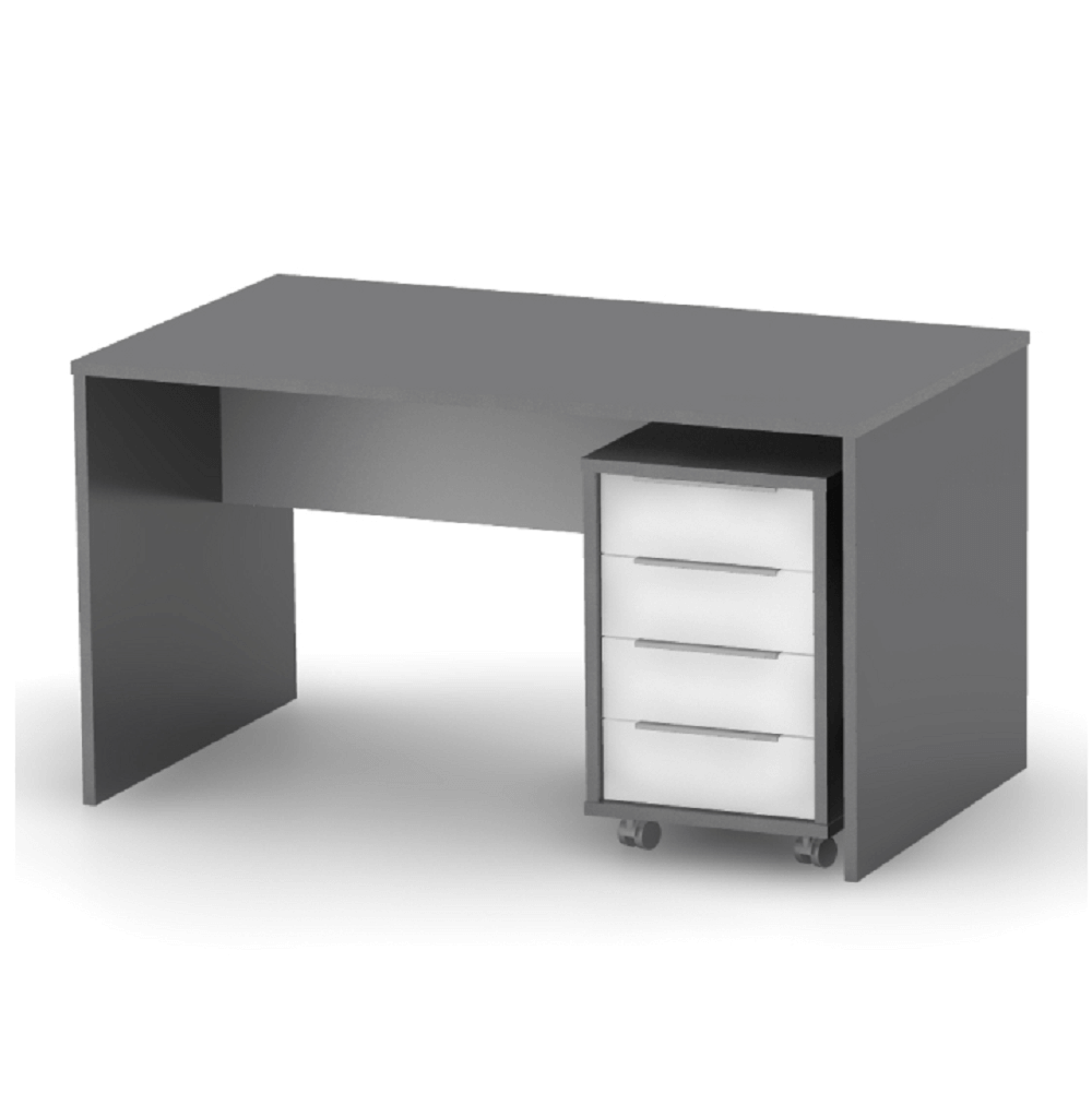 Masă de birou, grafit/alb, RIOMA NEW TYP 16