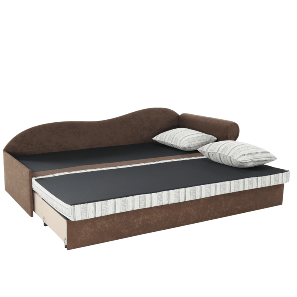 Divan extensibil, maro/bej/auriu/model, dreapta, AGA D