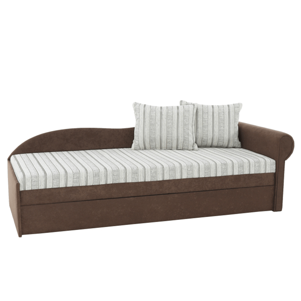 Divan extensibil, maro/bej/auriu/model, dreapta, AGA D