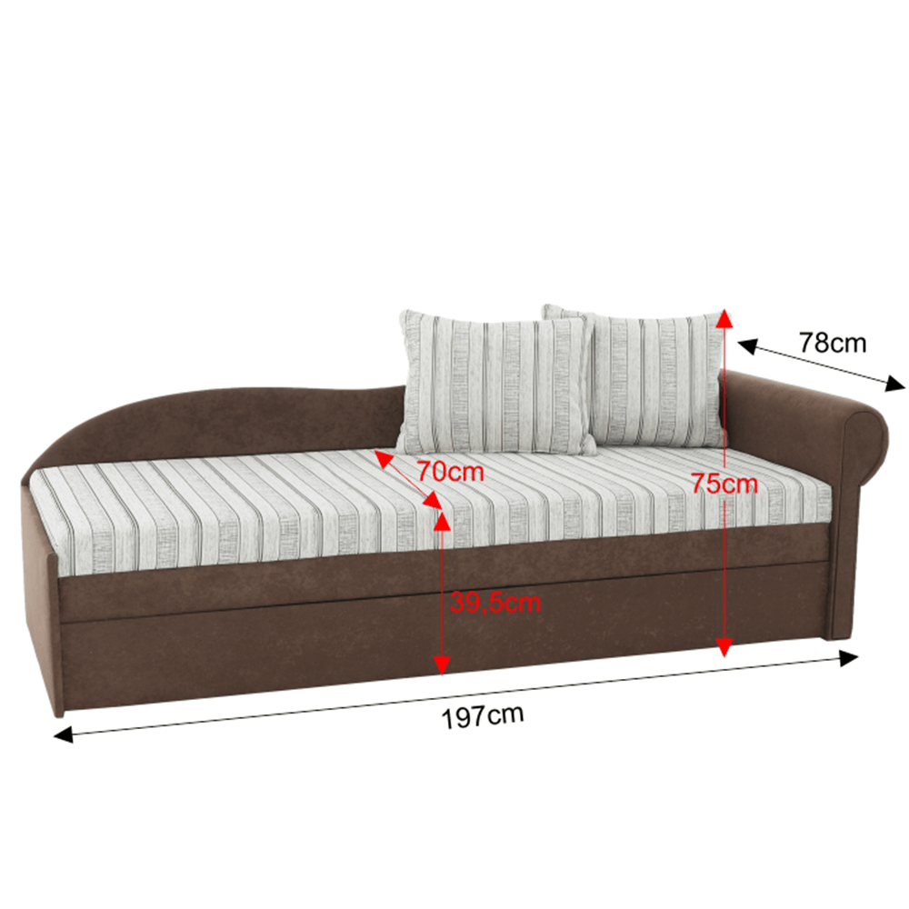 Divan extensibil, maro/bej/auriu/model, dreapta, AGA D