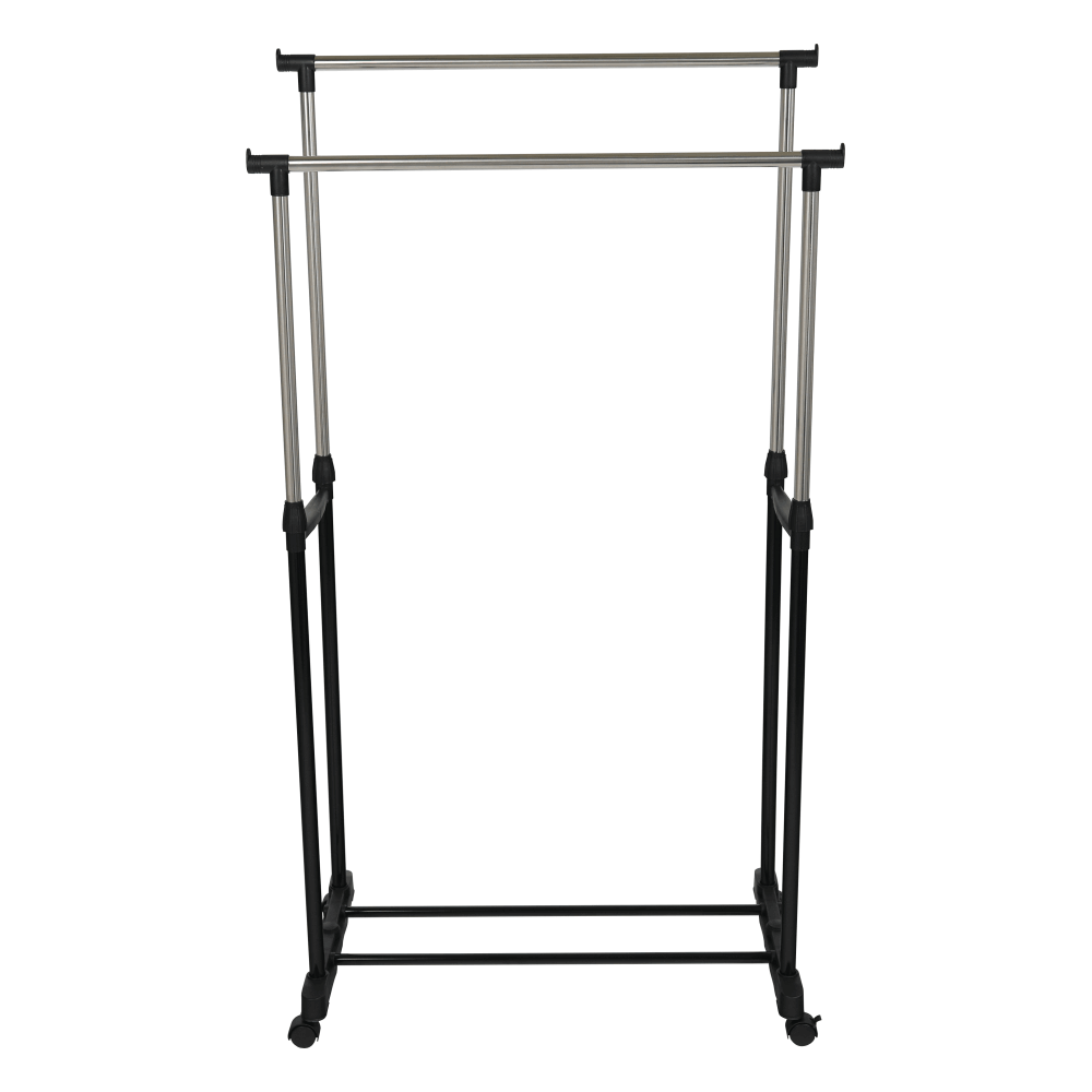 Cuier mobil, inox/plastic negru, OLIVER