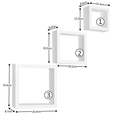 Set rafturi 3 buc, alb, KVADRO NEW DR-WS-6103