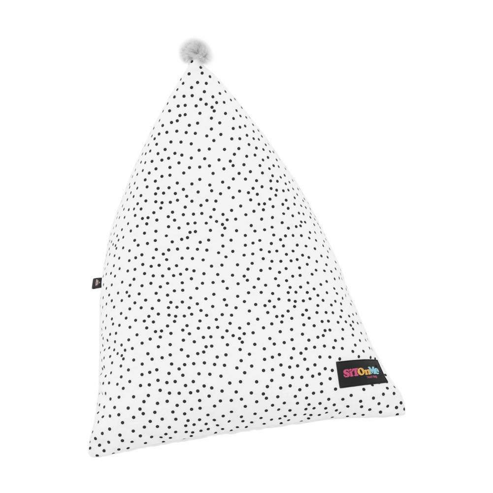 Fotoliu tip sac, alb/roz/gri, POMPOM