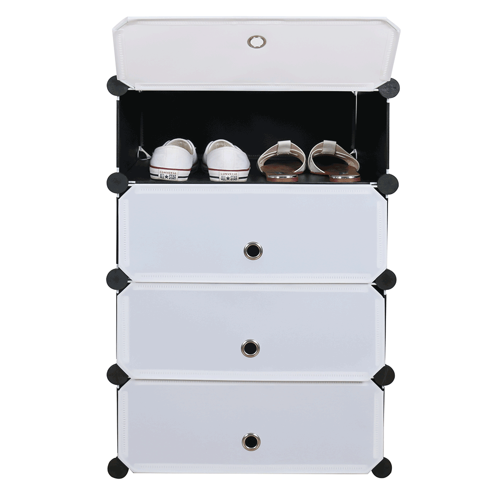 Organizator de pantofi modular, negru / alb, PORET