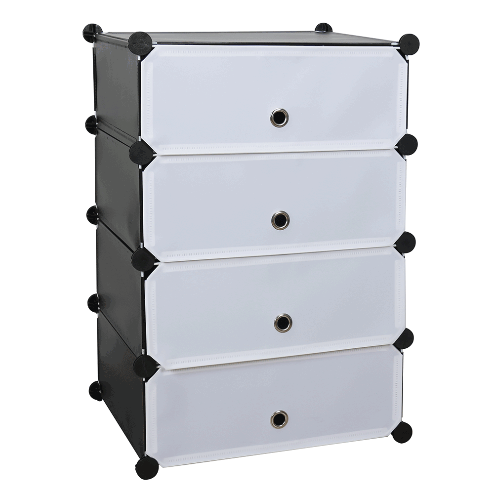 Organizator de pantofi modular, negru / alb, PORET