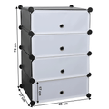 Organizator de pantofi modular, negru / alb, PORET