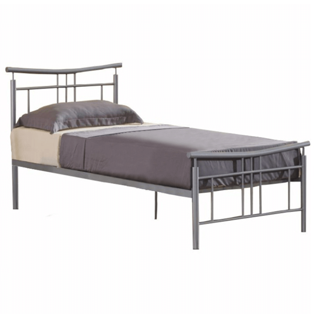 Cadru pat cu somieră, metal argintiu, 90x200, DORADO NEW