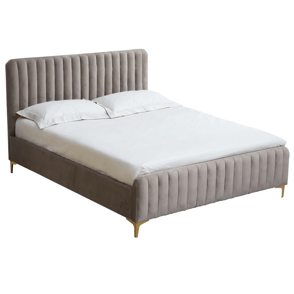 Pat, gri maro Taupe/gold crom auriu mat, 140x200, KAISA