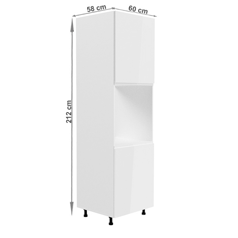 Dulap pentru alimente, alb/alb luciu extra ridicat, dreapta, AURORA D60P